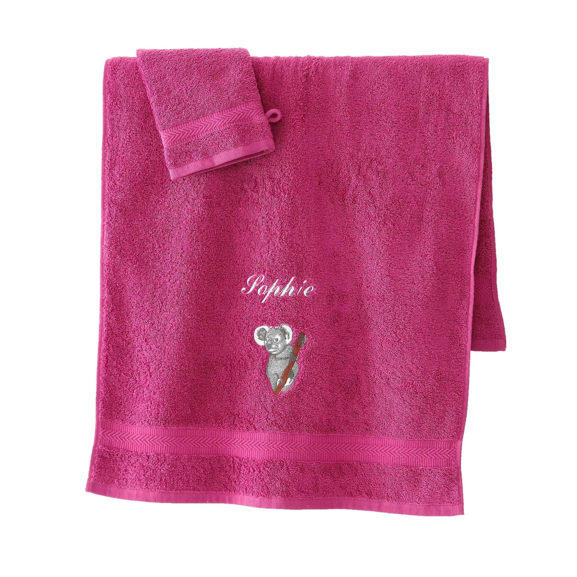 Badhanddoek|Handdoek En Badlaken Kids<Colombine Badstof met geborduurd koalamotief, gepersonaliseerd - 420 g/m2 heideblauw