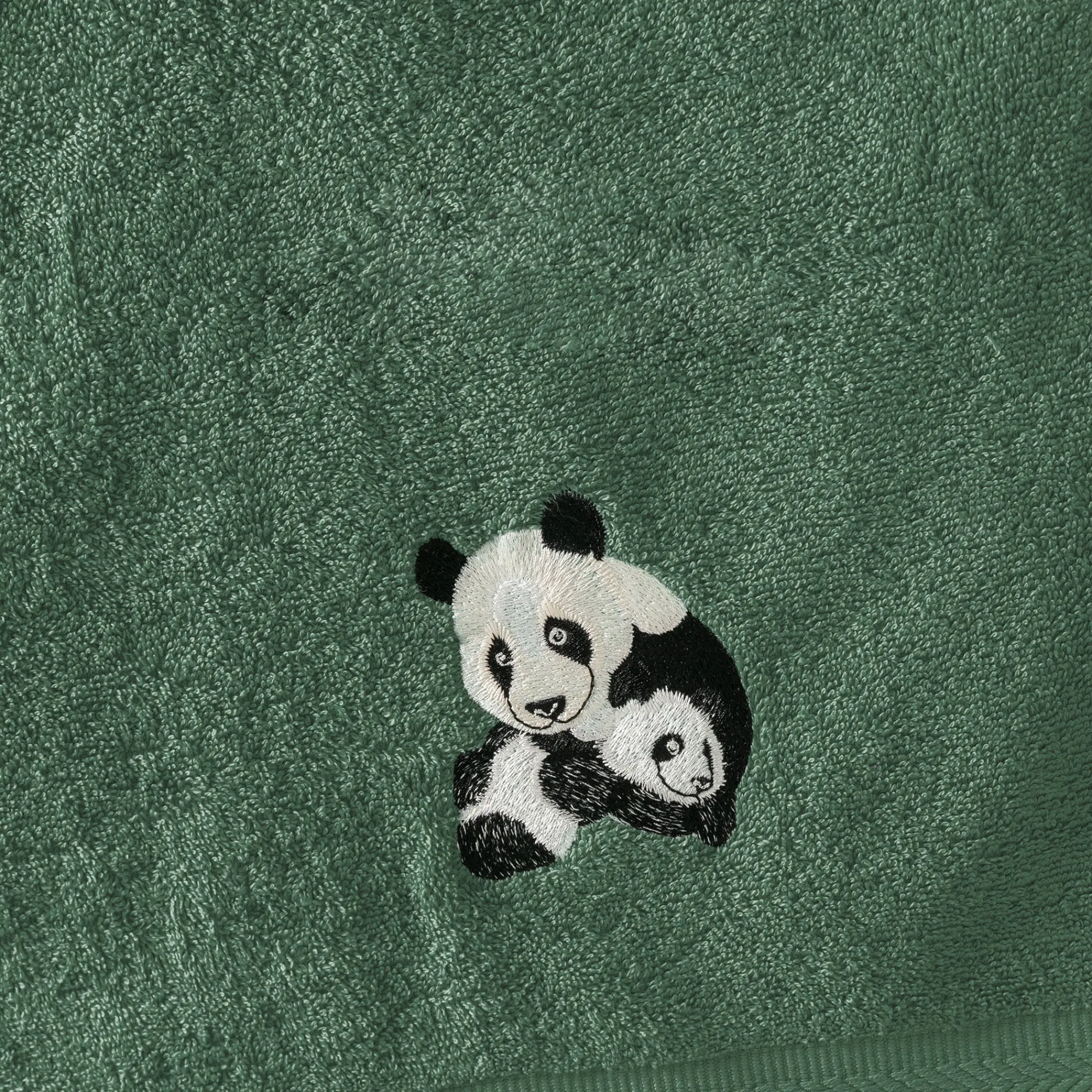 Badhanddoek|Handdoek En Badlaken Kids<Colombine Badstof met pandaborduursel, ® eucalyptus