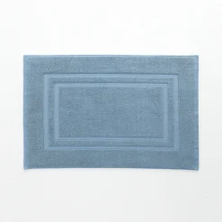 Badmatje<Colombine Badtapijtje in badstof met dubbele sierrand jeansblauw