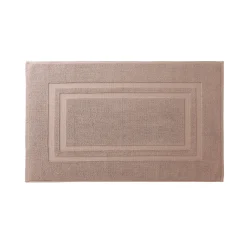 Badmatje<Colombine Badtapijtje in badstof met dubbele sierrand taupe