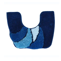 Badmatje<Blancheporte Badtapijtje met bloemmotief blauw