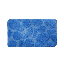 Badmatje<Blancheporte Badtapijtje met keitjesmotieven felblauw