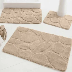 Badmatje<Blancheporte Badtapijtje met keitjesmotieven zandkleur
