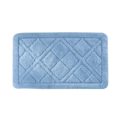 Badmatje<Blancheporte Badtapijtje met ruitjesmotief blauw