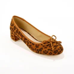 Feestelijke Schoenen|Ballerina's<Blancheporte Ballerina's met hak, luipaardprint beige / zwart