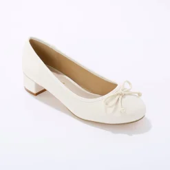 Ballerina's|Schoenen<Blancheporte Ballerina's met klein hakje crème