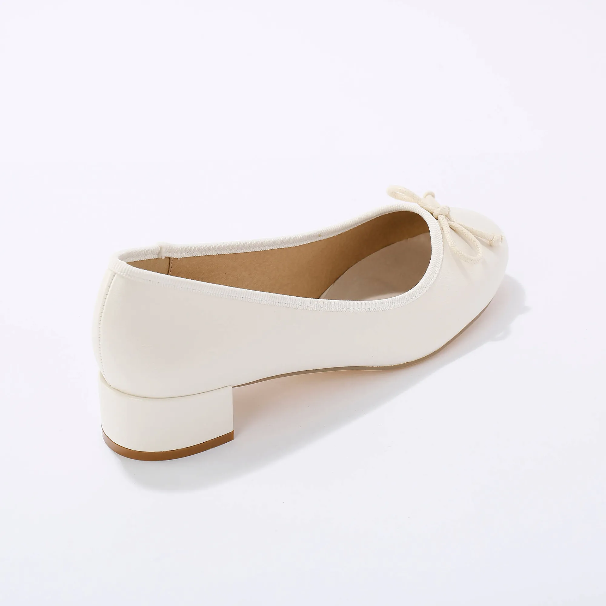 Ballerina's|Schoenen<Blancheporte Ballerina's met klein hakje crème