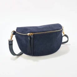 Accessoires En Juwelen<Blancheporte Bananentasje in ribvelours marineblauw