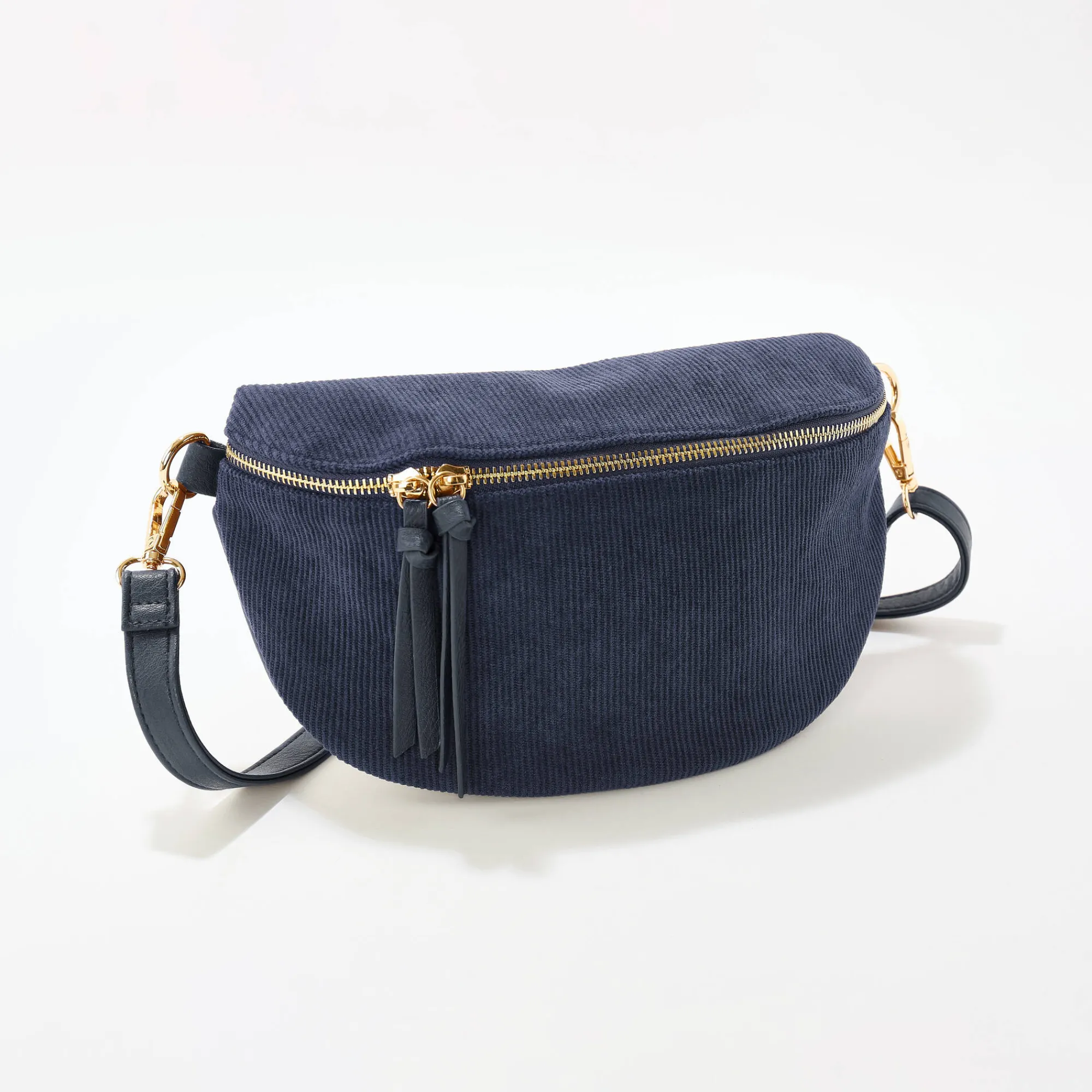 Accessoires En Juwelen<Blancheporte Bananentasje in ribvelours marineblauw