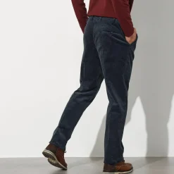 Broek<Blancheporte Bandplooibroek in velours met elastische tailleband marine