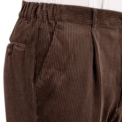 Broek<Blancheporte Bandplooibroek in velours met elastische tailleband kastanje