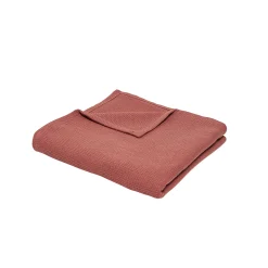 Plaid<Blancheporte Bankdeken of plaid uni honingraat - katoen terracotta