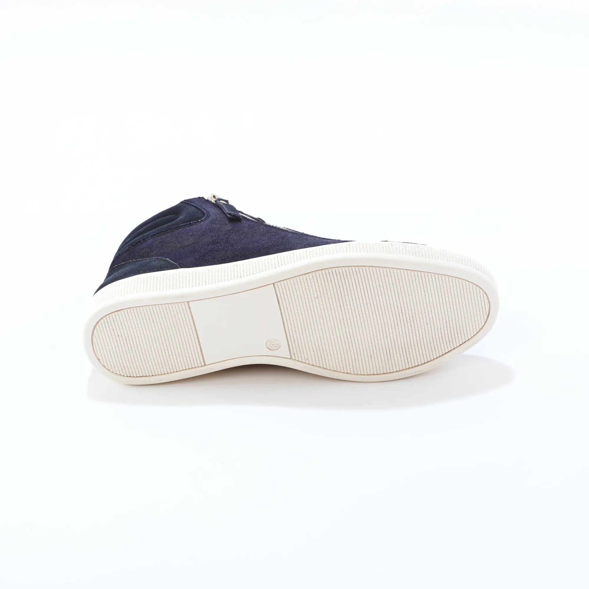 Baskets En Sneakers|Schoenen<Blancheporte Basket montantes zippées en cuir souple effet irisé marine