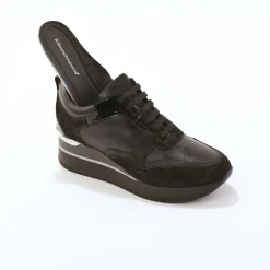 Baskets En Sneakers|Schoenen<Blancheporte Baskets compensées cuir zwart