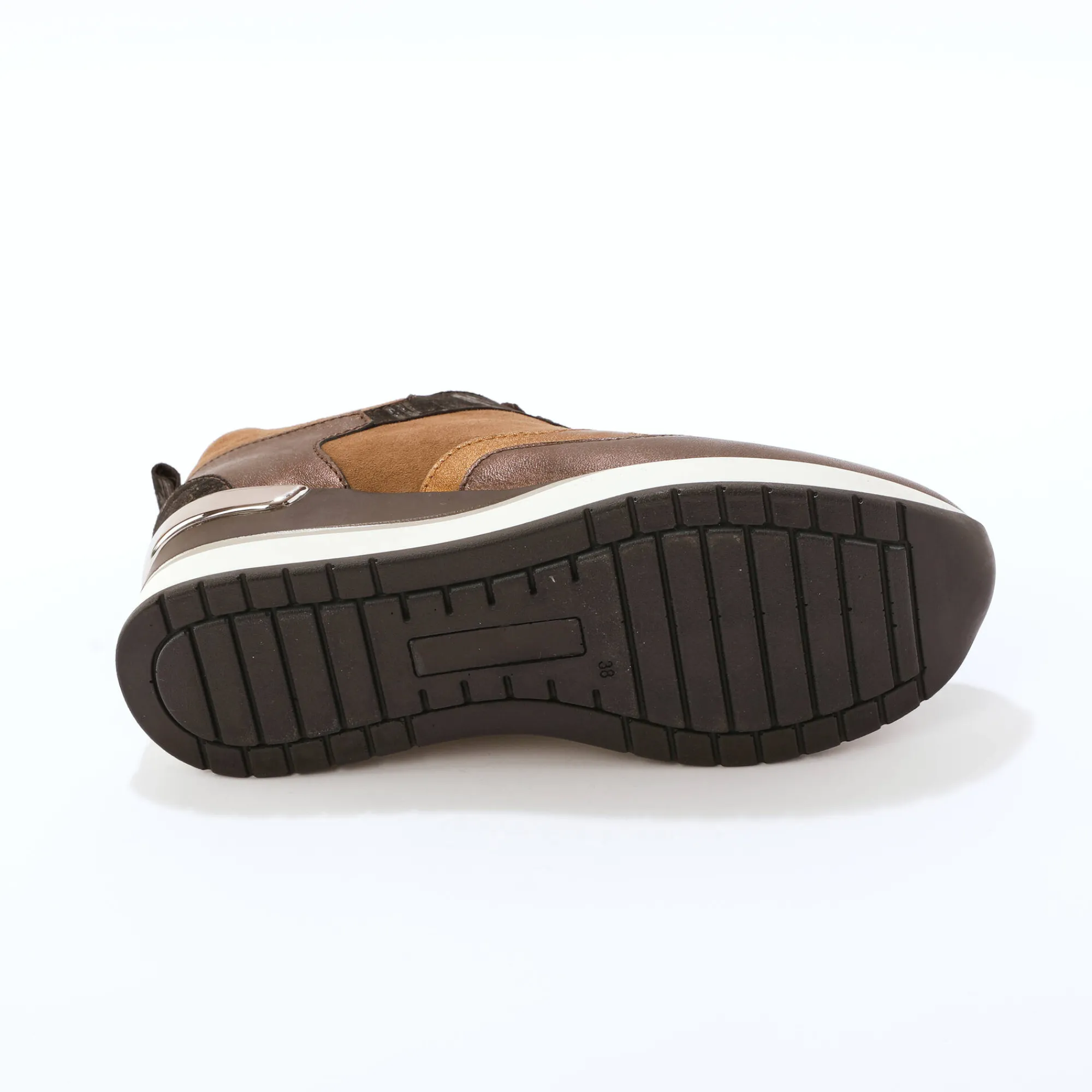 Baskets En Sneakers|Schoenen<Blancheporte Baskets compensées cuir bronskleur