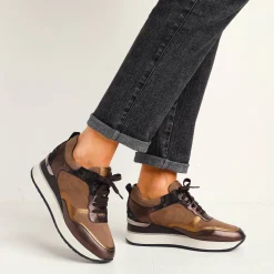 Baskets En Sneakers|Schoenen<Blancheporte Baskets compensées cuir bronskleur