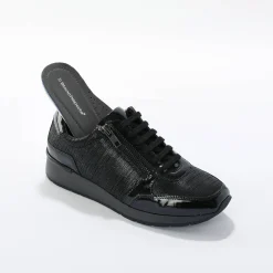 Baskets En Sneakers|Schoenen<Blancheporte Baskets met sleehak in gelakt leer met LWG-certificaat - zwart