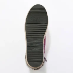 Baskets En Sneakers|Schoenen<Blancheporte Baskets montantes en cuir doublé col fourré, zippées bordeaux
