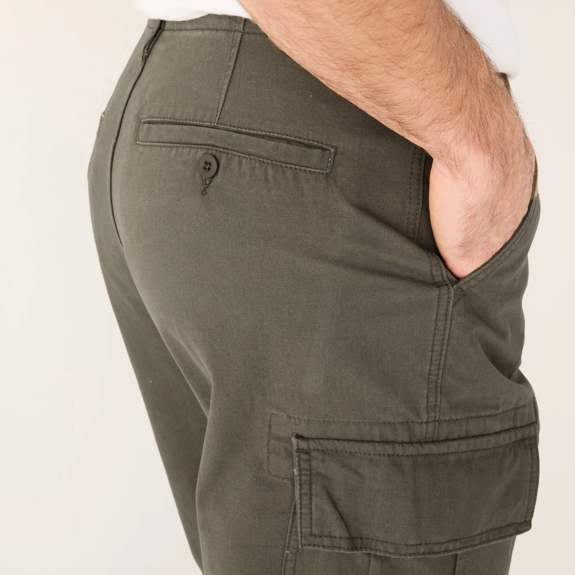 Broek<Blancheporte Battlebroek in katoen kaki