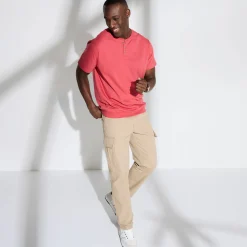 Broek<Blancheporte Battlebroek in katoen zandkleur