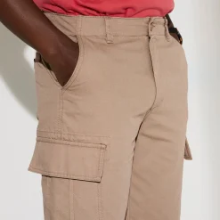 Broek<Blancheporte Battlebroek in katoen zandkleur
