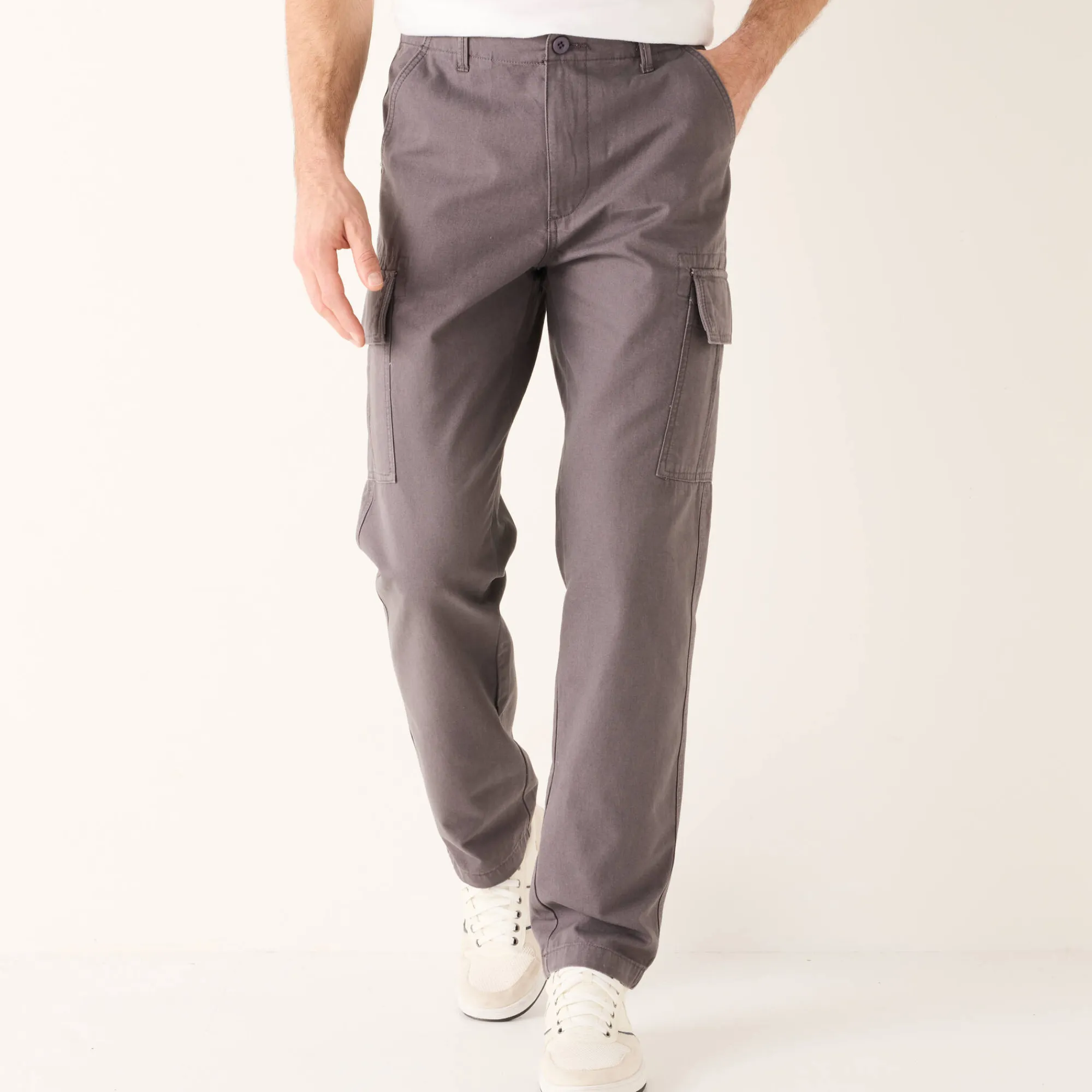Broek<Blancheporte Battlebroek in katoen antraciet