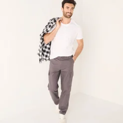 Broek<Blancheporte Battlebroek in katoen antraciet