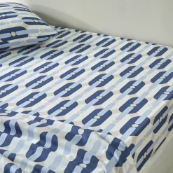 Fantasie Bedlinnen|Vlak Laken<Blancheporte Bedlinnen Adam in bedrukt katoen blauw