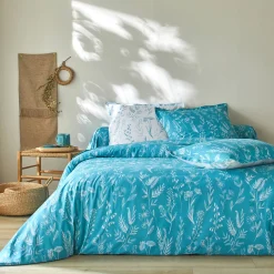 Fantasie Bedlinnen|Kussensloop<Colombine Bedlinnen Alessia in katoen met bloemenprint blauw
