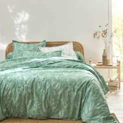 Fantasie Bedlinnen<Colombine Bedlinnen Alessia in katoen met bloemenprint groen