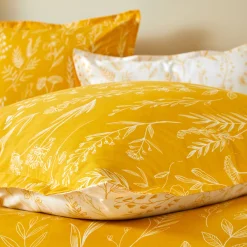 Fantasie Bedlinnen|Vlak Laken<Colombine Bedlinnen Alessia in katoen met bloemenprint geel