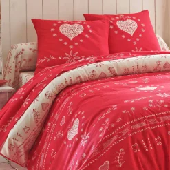 Fantasie Bedlinnen|Vlak Laken<Blancheporte Bedlinnen Anceny in katoen rood