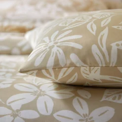 Fantasie Bedlinnen|Vlak Laken<Blancheporte Bedlinnen Céline, in katoen met bloemenprint zandkleur