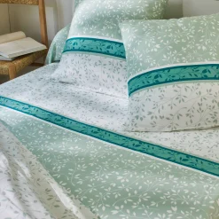 Fantasie Bedlinnen|Dekbedovertrek<Blancheporte Bedlinnen Constance met bladerenprint, in katoen amandel