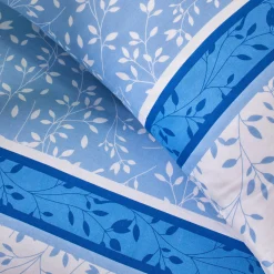 Fantasie Bedlinnen|Vlak Laken<Blancheporte Bedlinnen Constance met bladerenprint, in katoen blauw