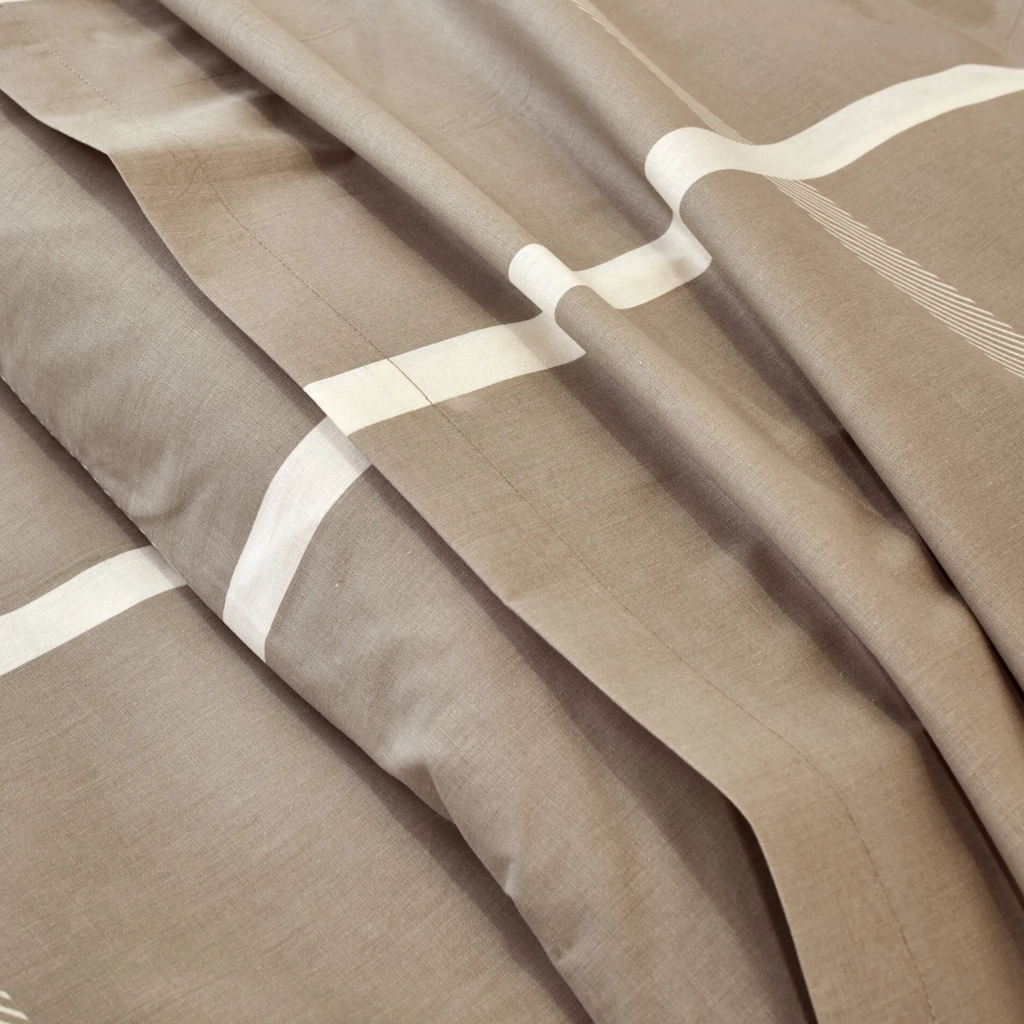 Fantasie Bedlinnen|Vlak Laken<Blancheporte Bedlinnen César, in katoen met ruitjesprint beige