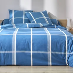 Fantasie Bedlinnen|Vlak Laken<Blancheporte Bedlinnen César, in katoen met ruitjesprint blauw