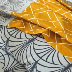 Fantasie Bedlinnen|Vlak Laken<Colombine Bedlinnen Eddy in katoen met grafische motieven karamel