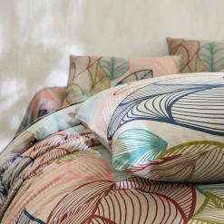 Fantasie Bedlinnen|Vlak Laken<Blancheporte Bedlinnen Elsa in polykatoen met bladerenmotief beige