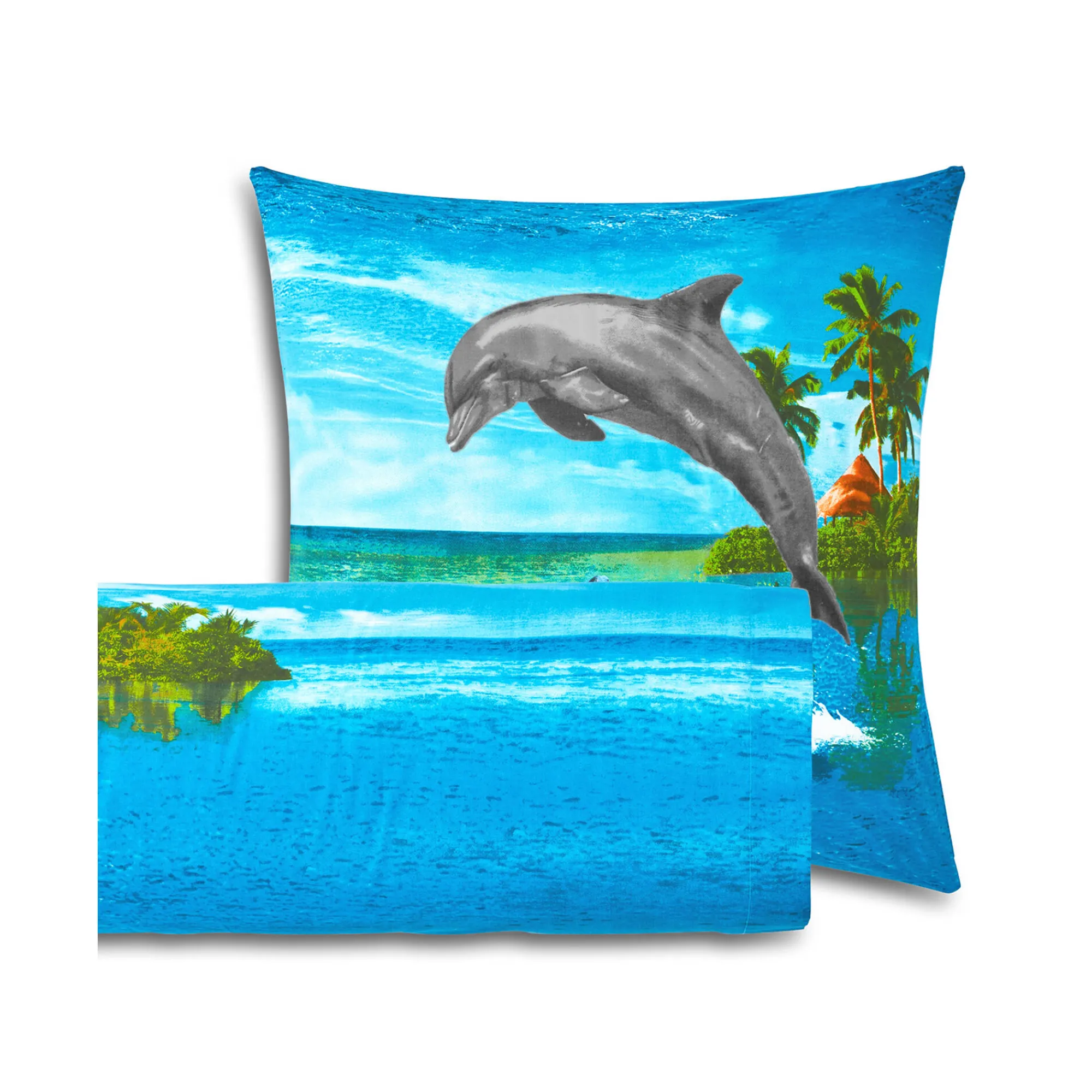 Fantasie Bedlinnen|Vlak Laken<Blancheporte Bedlinnen Flipper in polyester-katoen blauw