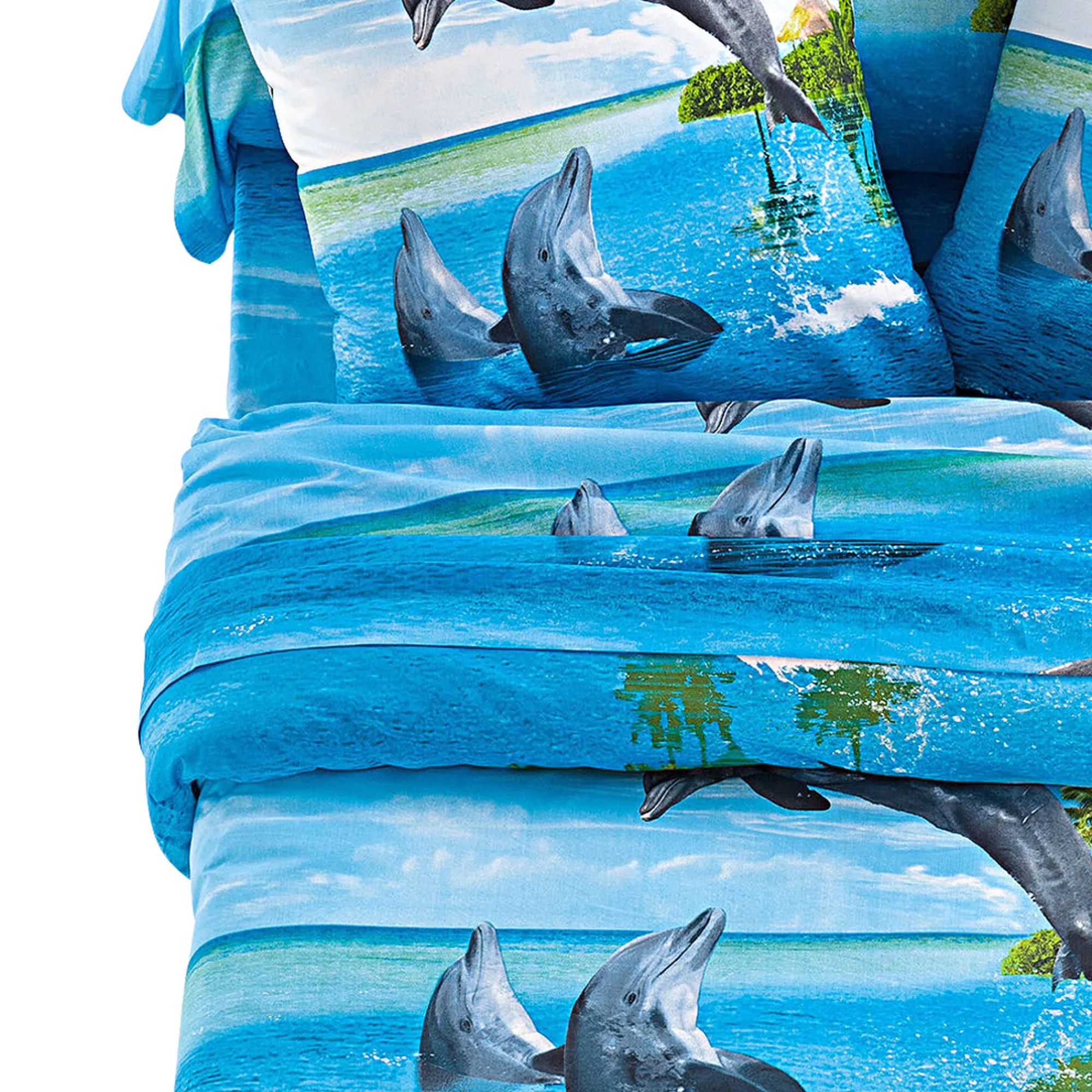 Fantasie Bedlinnen|Vlak Laken<Blancheporte Bedlinnen Flipper in polyester-katoen blauw