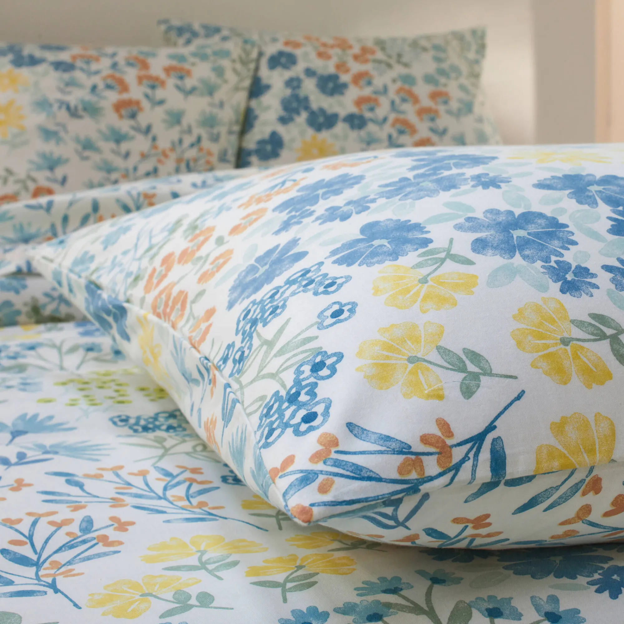 Fantasie Bedlinnen|Vlak Laken<Blancheporte Bedlinnen Garance in bedrukt katoen blauw