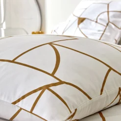 Fantasie Bedlinnen|Vlak Laken<Blancheporte Bedlinnen Geoffroy in katoen met grafische motieven wit