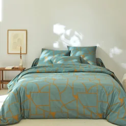 Fantasie Bedlinnen|Vlak Laken<Blancheporte Bedlinnen Geoffroy in katoen met grafische motieven eucalyptus