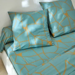 Fantasie Bedlinnen|Vlak Laken<Blancheporte Bedlinnen Geoffroy in katoen met grafische motieven eucalyptus