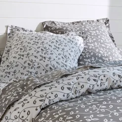Fantasie Bedlinnen|Vlak Laken<Blancheporte Bedlinnen Héritage in flanel met krulmotieven<br> grijs