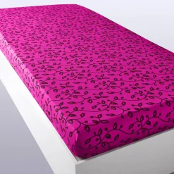 Fantasie Bedlinnen|Vlak Laken<Blancheporte Bedlinnen Héritage in flanel met krulmotieven<br> fuchsia / pruim