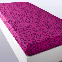 Fantasie Bedlinnen|Vlak Laken<Blancheporte Bedlinnen Héritage in katoen met krulmotieven fuchsia / pruim