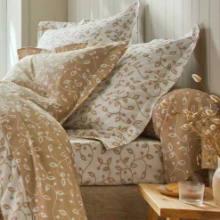 Fantasie Bedlinnen|Vlak Laken<Blancheporte Bedlinnen Héritage in katoen met krulmotieven wit / beige