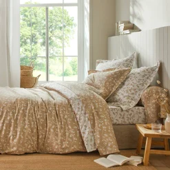 Fantasie Bedlinnen|Vlak Laken<Blancheporte Bedlinnen Héritage in katoen met krulmotieven wit / beige